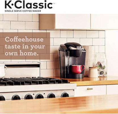 Keurig K-Classic Single Serve K-Cup Pod Coffee Maker, with 3 Brew Sizes, 48oz Removable Reservoir, Black (Renewed)