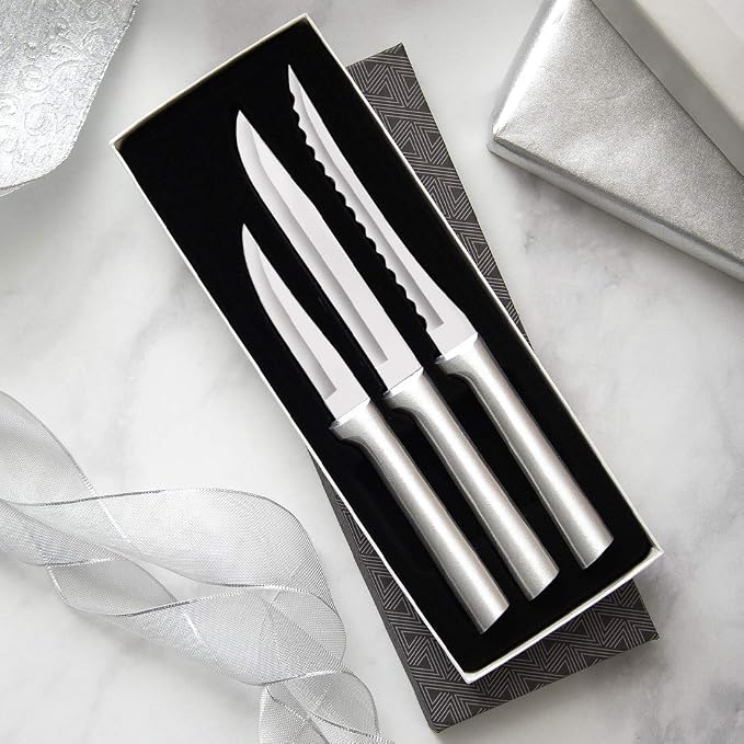 Rada Cutlery Cooking Essentials Gift Set (S49), 3-Piece Knife Set, Stainless Steel Blades, Silver Handle