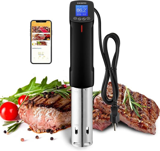 INKBIRD WIFI Sous Vide Cooker ISV-100W, 1000 Watts Sous Vide Machine Immersion Circulator with 14 Free Preset Recipes on APP & Calibration Function, Thermal Immersion, Fast-Heating with Timer