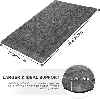 KMAT Kitchen Mat Cushioned Anti-Fatigue Floor Mat Waterproof Non-Slip Standing Mat Ergonomic Comfort Floor Mat Rug for Home,Office,Sink,Laundry,Desk 39"(L) x 20"(W),Grey