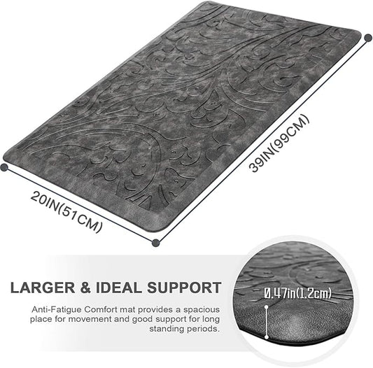 KMAT Kitchen Mat Cushioned Anti-Fatigue Floor Mat Waterproof Non-Slip Standing Mat Ergonomic Comfort Floor Mat Rug for Home,Office,Sink,Laundry,Desk 39"(L) x 20"(W),Grey