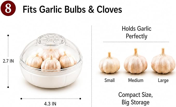 Garlic Keeper Garlic Saver Garlic Storage Containers Reusable Garlic Holder Organizer