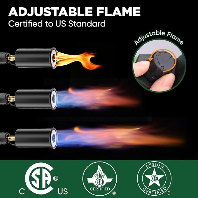 KOACKL Powerful Propane Torch, Propane Torch Head, Kitchen Cooking Culinary Torch Lighter, Charcoal Lighter, Sous Vide Searing Steak, BBQ, Grill, Campfire Charcoal Starter(Tank Not Included)