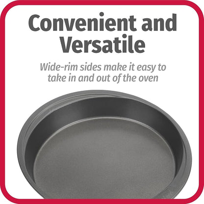 GoodCook Everyday Nonstick Steel Round Cake Pan, 9", Gray (Pack of 2)