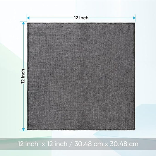 HOMEXCEL Microfiber Washcloths 50 Pack, Highly Absorbent and Soft Face Towel, Multi-Purpose Wash Cloths for Bathroom, Gym, Hotel, Spa and Kitchen, Multicolor 12x12 Inch, Grey