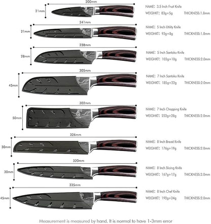 FULLHI Knife Set, 14pcs Japanese Knives Set, Premium German Stainless Steel chef Knife Set