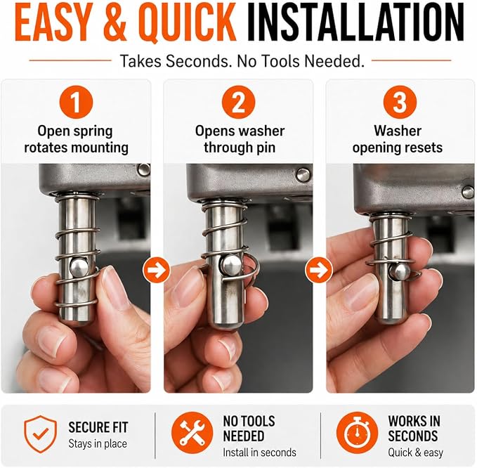 Spring & Washer Kit for KitchenAid Stand Mixers – 316 Stainless Steel Upgrade, Food-Grade Replacement for Tilt-Head & Bowl-Lift Models – Stabilizes Attachments (2 Pack)