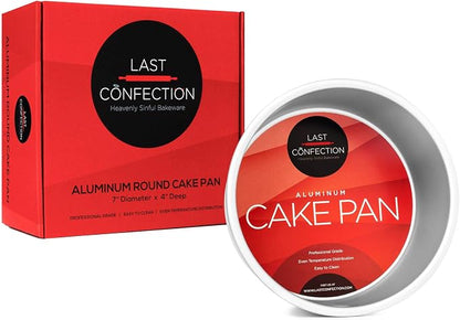 Last Confection 7" x 4" Round Cake Pan, Anodized Aluminum Cake Pan Baking Tin Mold, Professional Bakeware