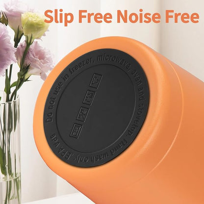 MEZMUT 20oz Tumbler Coffee Travel Mug with Daul Lid and Straw, Stainless Steel Double Wall Vacuum Spill Proof Insulated Tumbler, Hot or Iced Coffee Cups for Drinks (1Pack, Orange)
