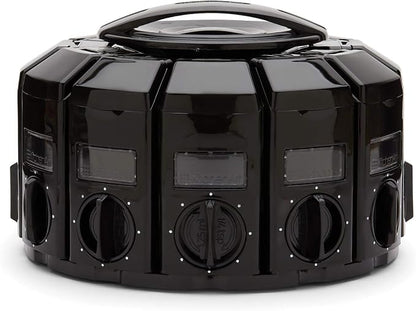 Kitchen Art Spice Rack Select-A-Spice Auto-Measure Carousel 12 Compartments Black 8.75 x 8.75 x 6 inches