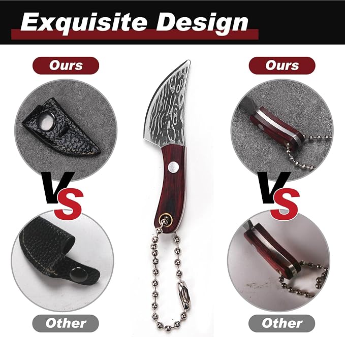 Mini Knife Set,Tiny Knife Set with Sheath,Mini Pocket Knives for Knife Collectors Gifts and Package Opener Box Cutter, Set of 15