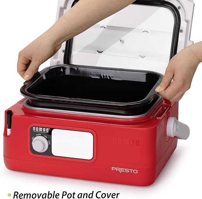 Presto Nomad Traveling Slow Cooker, Red, 6-Quart ( Pack of 1)