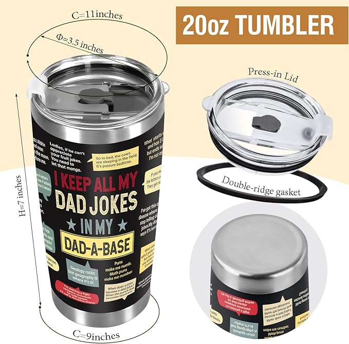 Fathers Day Dad Gift for Dad Husband from Daughter Son Wife,20Oz Stainless Steel Tumbler Birthday Gifts for Men Adults Husband Stepfather Present Decorations on Fathers Day Christmas Thankgiving