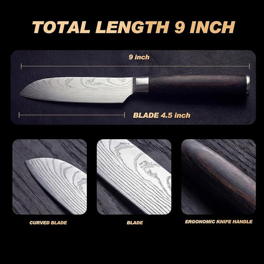 Kitchen Knife, High Carbon Stainless Steel Professional Sharp Chef Knife Set, Japanese Chefs Knives for Home Food Cooking Meat Cutting, Chopping Knife