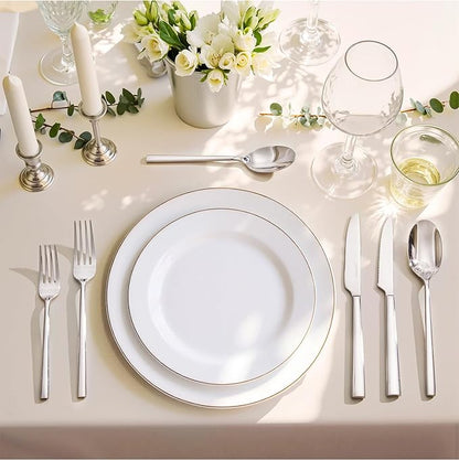KINGSTONE Silverware Set with Steak Knives, 36-Piece Forged Flatware Set Cutlery Set Premium Stainless Steel, Service for 6, for Kitchen, Home, Wedding, Party, Mirror Polished and Dishwasher Safe