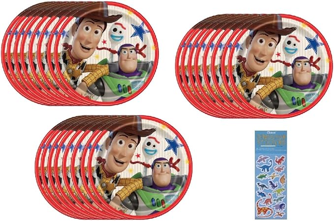 Unique Toy Story Birthday Party Supplies Bundle Pack includes 24 Lunch Paper Plates
