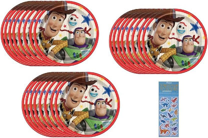 Unique Toy Story Birthday Party Supplies Bundle Pack includes 24 Lunch Paper Plates