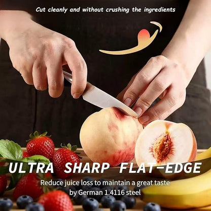 Paring Knife Set 2, German Steel, Full Tang, Dishwasher Safe | German 1.4116 steel, 15° ultra-sharp edge,ideal for peeling, slicing and garnishing fruits and vegetables (3.5"+5")