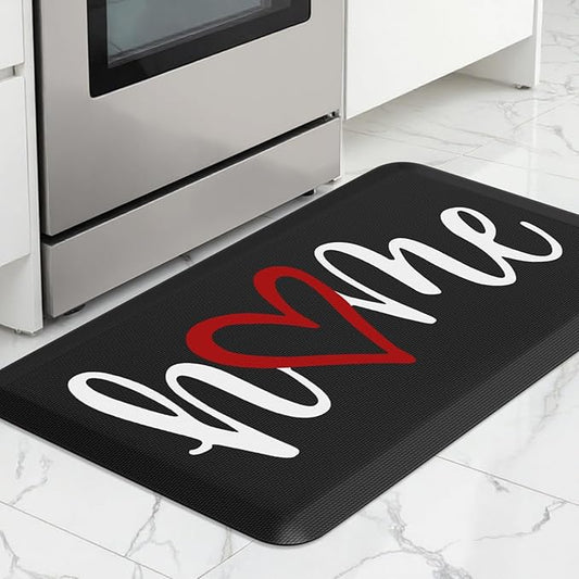 HappyTrends Kitchen Mat Cushioned Anti-Fatigue Rug Non-Slip Kitchen Rugs Stain Resistant Ergonomic Comfort Mat for Floor, Office, Sink, Laundry (17.3"x 28", Black)