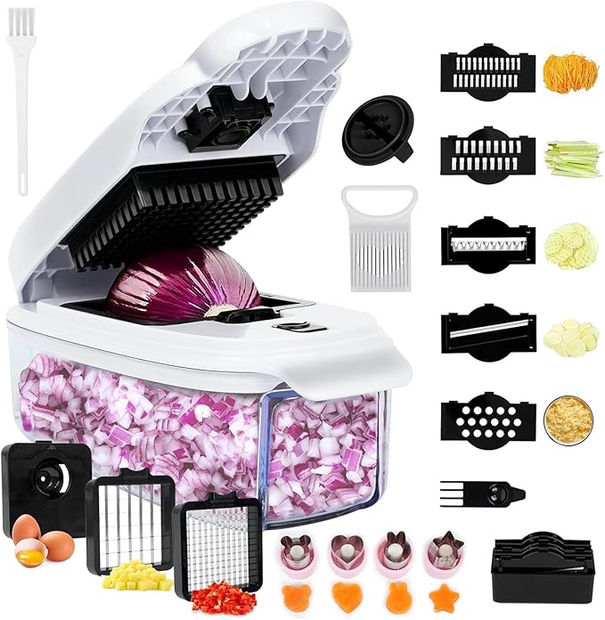 13-in-1 Vegetable Chopper (White & Black)