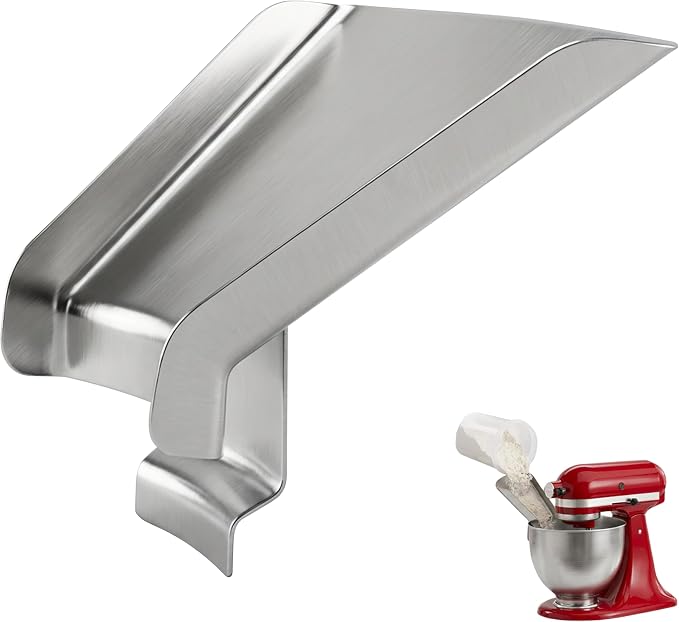 Pouring Chute for KitchenAid Mixer & Flour Funnel for Kitchen Aid Mixer – Silicone Spatula – Accessories & Attachments for 4.5-7Qt Tilt-Head Stand Mixers, 1-Piece w/Chute