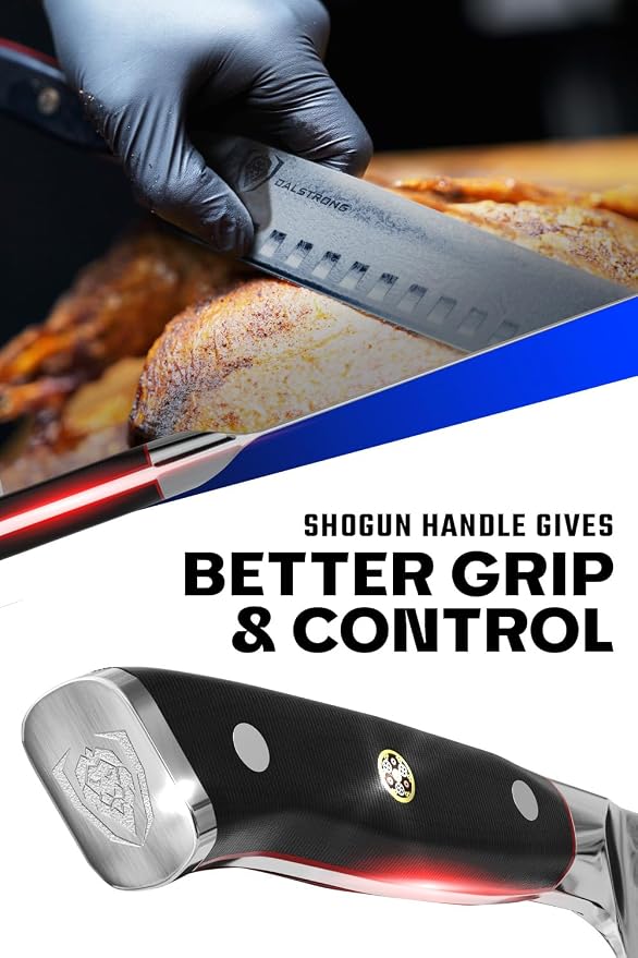 DALSTRONG Slicing Knife - 14 inch - Extra Long Slicer Knife - Shogun Series Elite - Japanese AUS-10V Super Steel - Vacuum Treated - G10 Handle - Carving Slicer BBQ, Brisket Gift Knife- Sheath Included