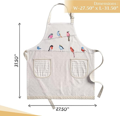 Maison d' Hermine 100% Cotton Apron for women with Pocket Kitchen Chef Apron for Men Cooking Spring Summer