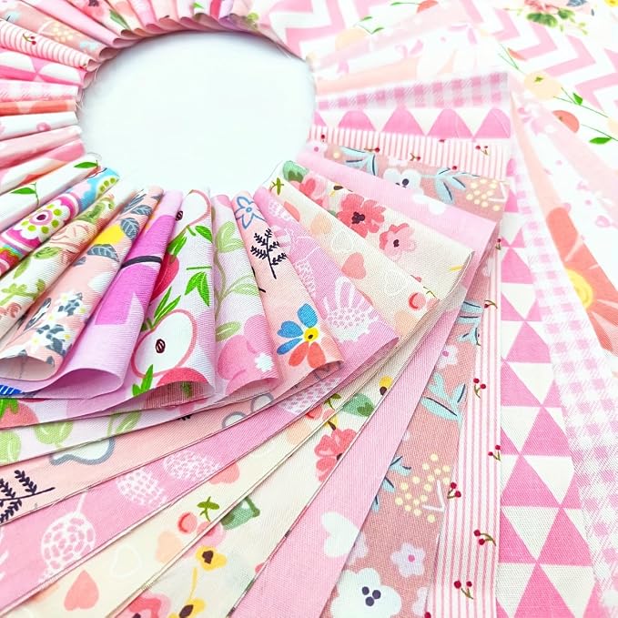 80 Pcs Jelly Roll Fabric Strips for Quilting Sewing,2.6x20 Inch Precut Cotton Floral Fabric Strips Bundles, Perfect Quilting for Sewing Pink