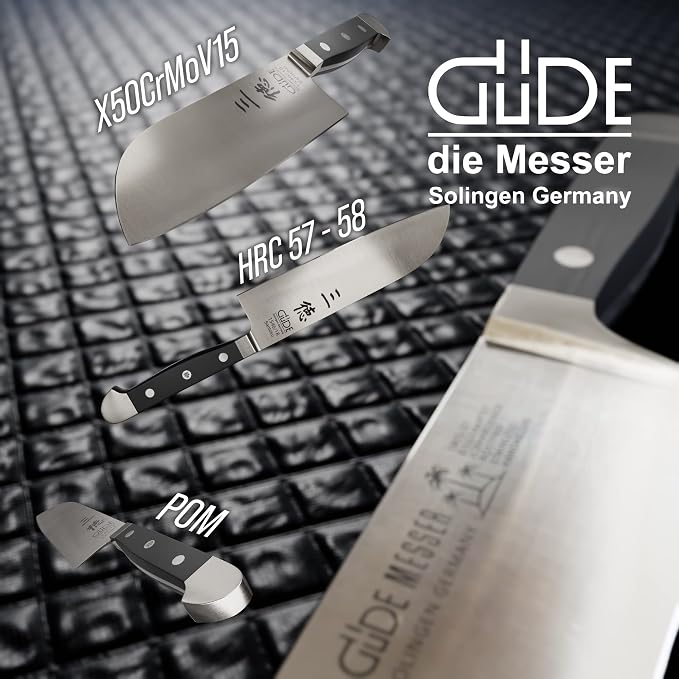 Güde Alpha Series Hand Forged/Sharpened Santoku Knife, 7-in - Ice Hardened Steel - Made in Solingen, Germany Since 1910