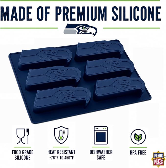 FanPans NFL Seattle Seahawks Silicone Muffin Pan - Oven & Dishwasher Safe - Perfect for Seahawks Snacks & Gifts