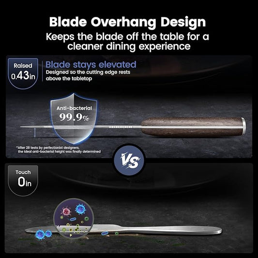 SYOKAMI Steak Knives Set of 4, 4.8 Inch Quality Japanese Style Smooth Edge Meat Knife with Wood Handle, Damascus Pattern Full Tang Design, Ultra Sharp Dinner Knives with Exquisite Box, Kitchen Gifts