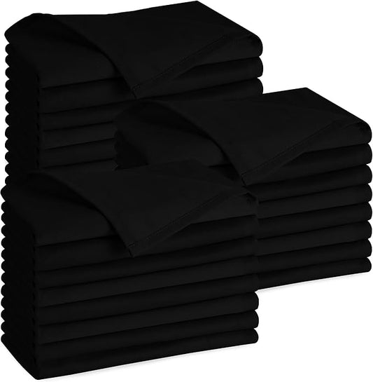Utopia Kitchen Black Cloth Napkins 288 Pack (18x18 Inches), Commercial Grade Dinner Napkins Bulk, Absorbent Cotton Blend, Washable Reusable for Restaurant, Hotel, Wedding, Lunch and Banquet