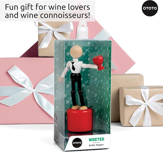 OTOTO Collapsible Wine Bottle Stopper - Wine Cork, Wine Cap - Unique Kitchen Gadgets, Cooking Gifts for Women, Kitchen Essentials, Kitchen Utensils, Funny Gift, Kitchen Accessories (Wasted)