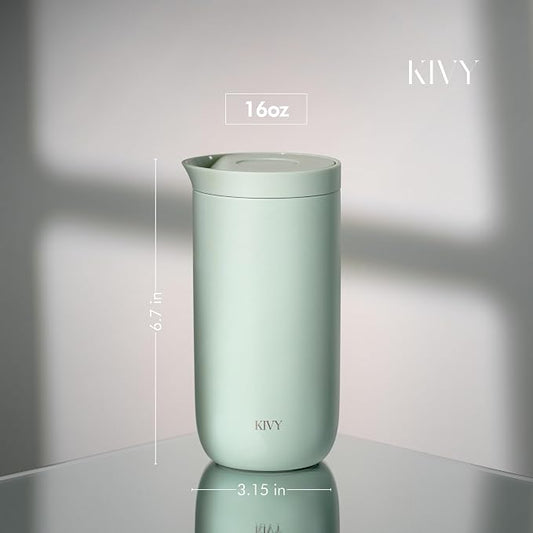 KIVY Travel Coffee Mug Tumbler [24h Cold | 6h Hot] Insulated Coffee Tumbler Stainless Steel - Leak Proof Coffee Travel Mug - 16oz Insulated cup to go for hot & cold drinks - Cups for Women & Men