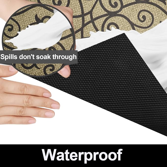 AiBOB Waterproof Under The Sink Mat, Absorbent Quick Dry Sink Liners Protect Cabinets, Durable Shelf Liners, Slip Resistant and Non-Adhesive, 24X36, Black/Brown