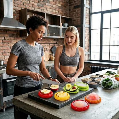 Avocado Saver and Tomato Holder, Onion Antioxidation Storage Set - Set of 4 Reusable Fruit and Veggie Savers - Ideal for Garlic, Onions, Apple, Lemons, and Potatoes