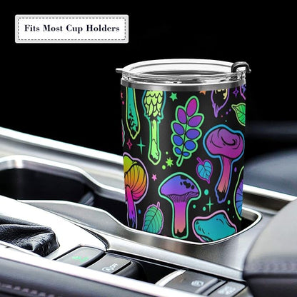 Tumbler Magic Mushroom Halloween Insulated Coffee Cup Beverage Container Travel Mug with Straw and Lid Double Wall Stainless Steel 20oz Holiday Gift