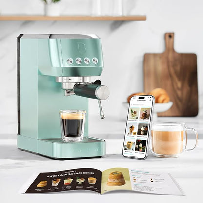 CASABREWS 3700 Essential 20 Bar Espresso Machine, Compact Coffee Maker with Steam Frother, Cappuccino & Latte Maker for Home, 43.9oz Water Tank, Pastel Green