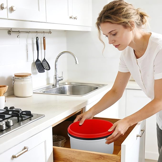 3-Pack Silicone Bowl Liners with Lids for KitchenAid 6-Qt Bowl-Lift Bowls Only, 2mm Extra-Thick Premium Silicone, Built-In Air Vents for Dough Proofing, Dishwasher Safe, BPA-Free
