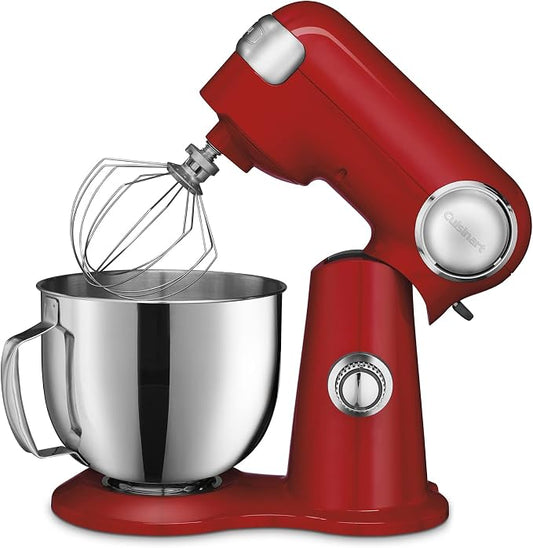 Cuisinart SM-50R 5.5-Quart Stand Mixer, Ruby Red (Renewed)