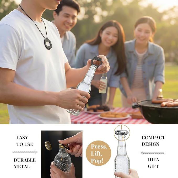 Jar Opener Set with Bottle Opener | 4 Pack Jar Gripper, Rubber Non Slip Pad & Coasters, 1 Cool Matte Black Pocket-Sized EDC Multi-Tool | Kitchen Gadgets, Gifts for Seniors with Arthritis & Weak Hands