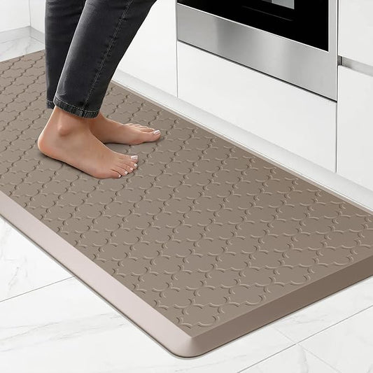 Kitchen Mat Cushioned Anti Fatigue for Floor, Non-Slip Waterproof Comfort Rug for Kitchen Sink, Standing Desk & Laundry, 20"x60", Khaki