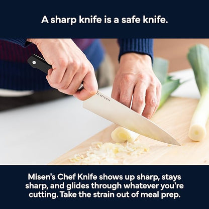 Misen 8 Inch Chef Knife, AUS-10 Japanese Stainless Steel - Black