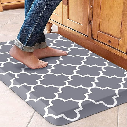 WISELIFE Anti Fatigue Floor Mat - 4/5 Inch Kitchen Mat Non Slip Waterproof Heavy Duty Ergonomic Comfort Mat Durable for Home, Office, Sink, Laundry,(17.3" x 28", Grey)