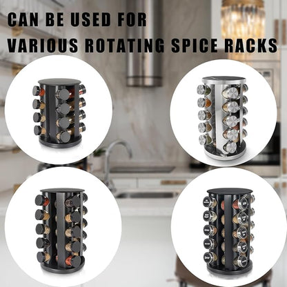 2 PCS 3 oz Clear Glass Spice Jars/Bottles,Black Plastic Lids Empty Round Spice Containers with Airtight Caps with Shaker Lids