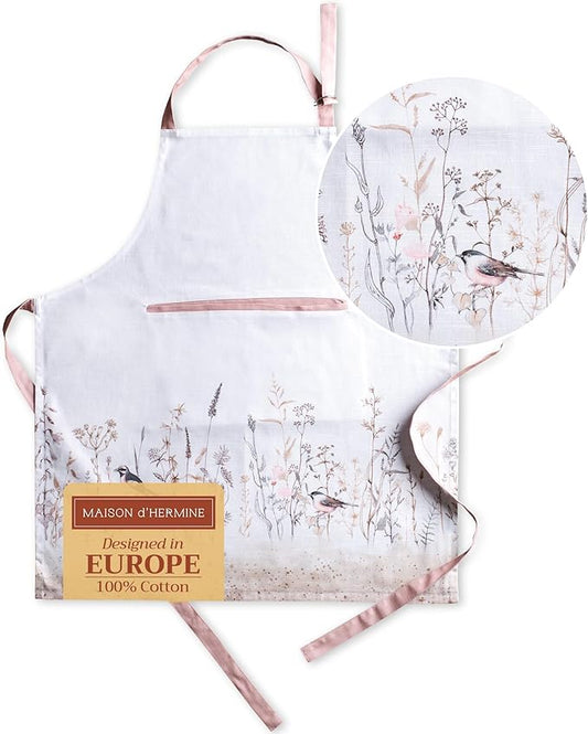 Maison d' Hermine 100% Cotton Apron for women with Pocket Kitchen Chef Apron for Men Cooking Spring Summer