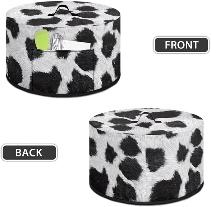Cow Print Slow Cooker Dust Cover Compatible with 6-8 qt Crock for Pot Small Kitchen Appliance Patriotic Decoration Farm - themed Covers with Top Handle