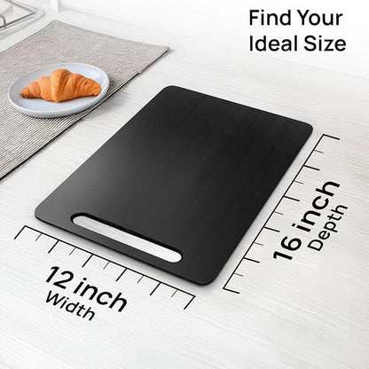 Ibyx Elegant Appliance Slider - Sliding Tray for Coffee Maker & Heavy Kitchen Appliances, Easy Slide, Made of Premium Bamboo, Space-Saving Kitchen Organizer, 40 lb Capacity, Black - 12 x 16 Inch