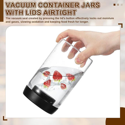 uxcell Coffee Vacuum Container, 900ml/30oz Glass Coffee Bean Storage Container with Lids for Spices Biscuits Loose Leaf Tea, White
