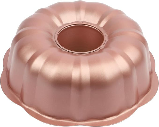 David Burke 9" Fluted Bake Pan – Carbon Steel Bundt Cake Pan – Rose Gold